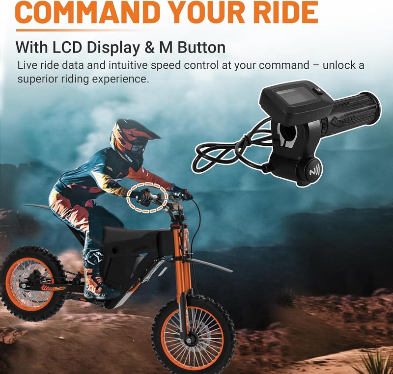 Dilomber Upgrade 48V Bike Throttle Left Side Grips Fits for Tuttio Soleil 01 Electric Dirt Bike w/LCD Display M Button Only (New Version, Cannot Be Used Interchangeably with The Old Throttle) - Image 5